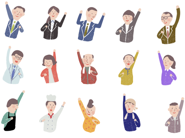 自営業を営む人々のイラスト
