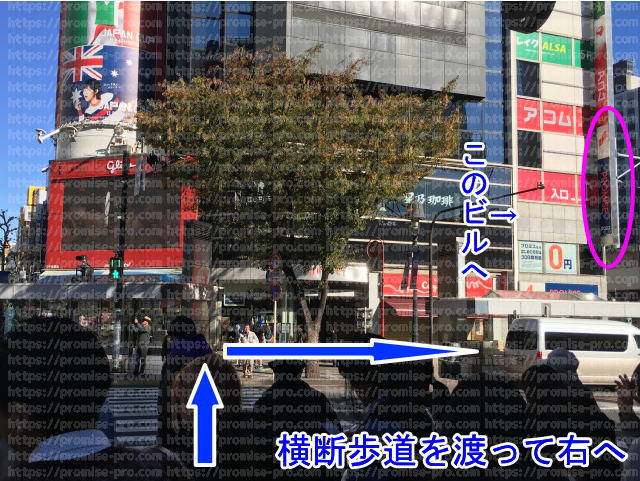 渋谷駅ハチ公改札からプロミス渋谷自動契約コーナー向きの画像