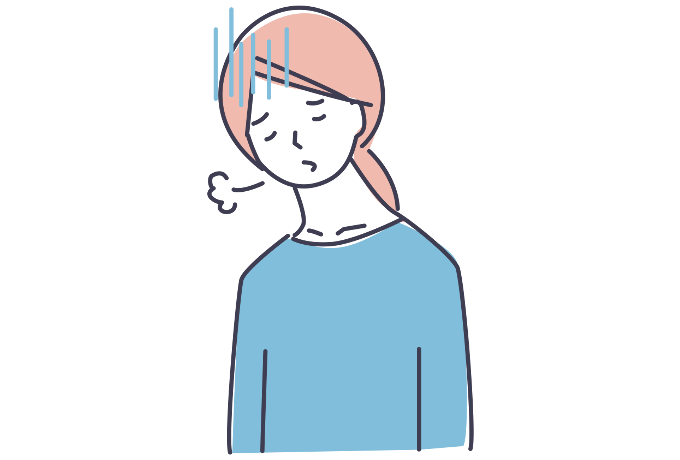 ため息をついて落ち込んでいる女性