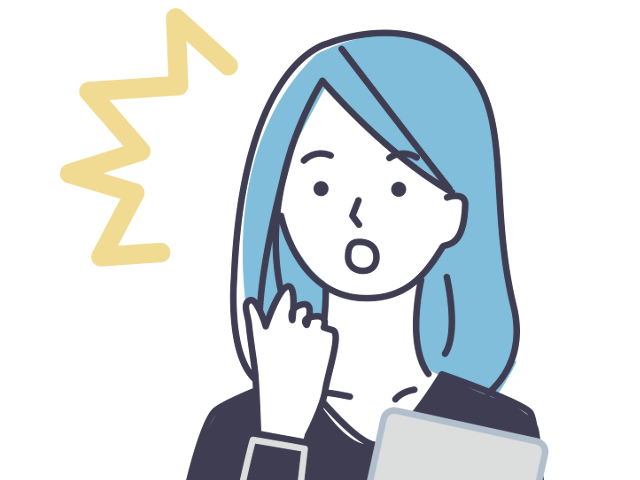 何かに気づいた様子の女性