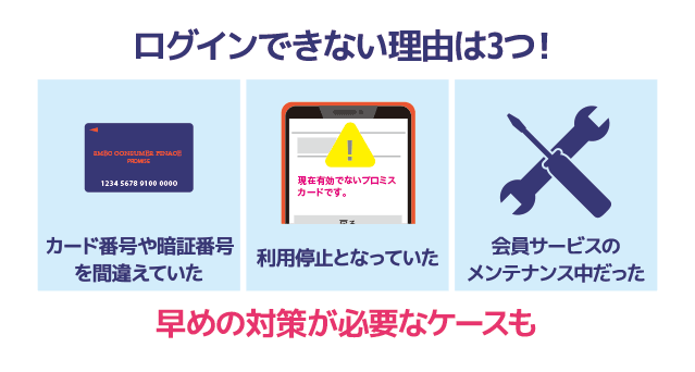 ログインできない理由3つ