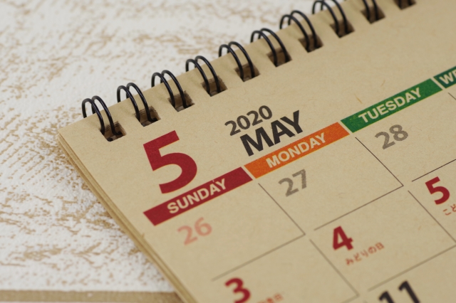 置き型カレンダー5月