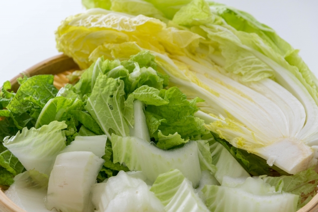 カットされた白菜