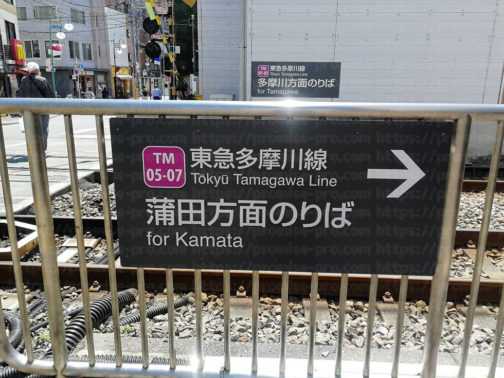 蒲田方面のりば案内表示の画像