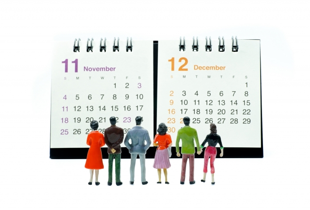 11月と12月のカレンダー