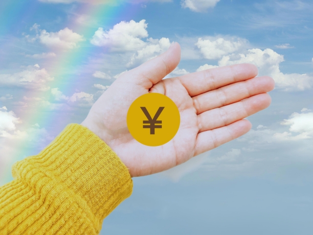 左手のひらの円マーク